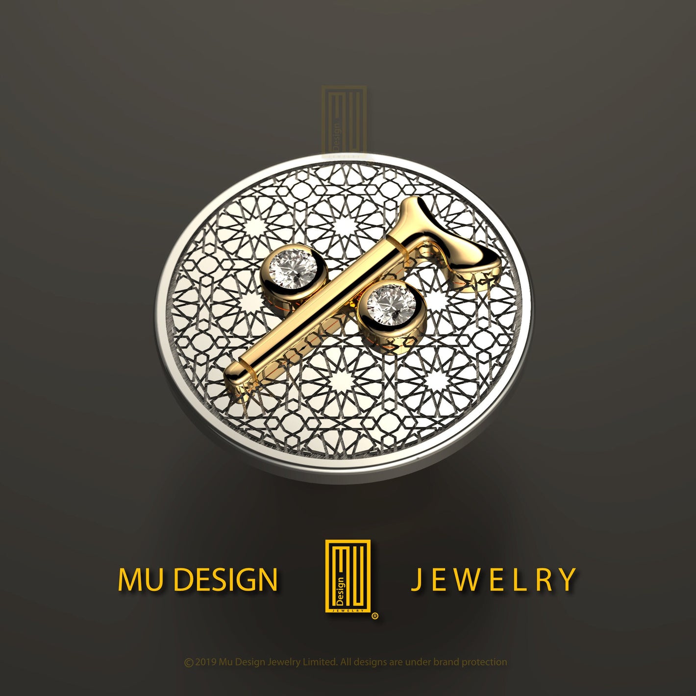 Masonic Lapel Pin Two Ball Cane