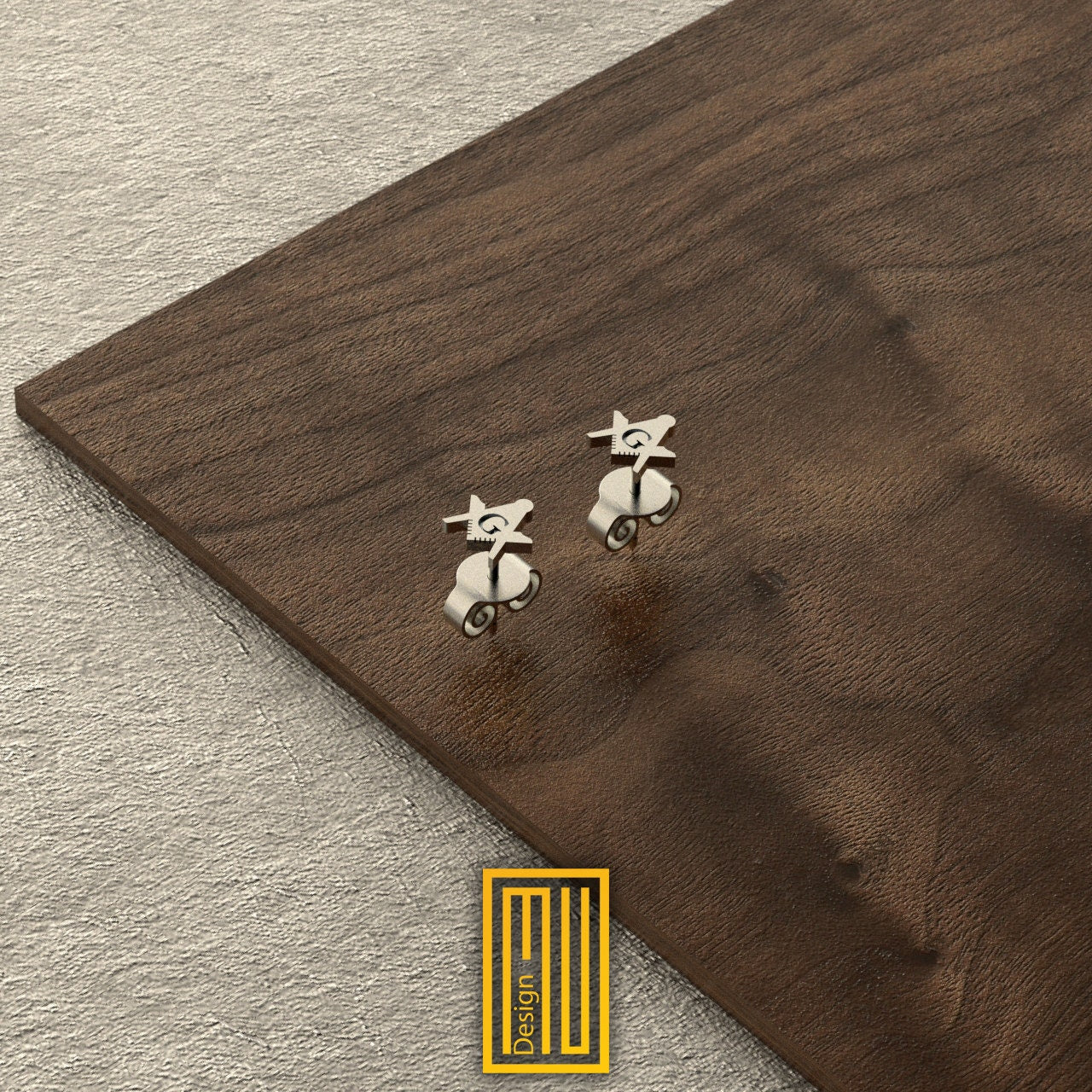 Masonic Earring Gold or 925k Sterling Silver Single and Set