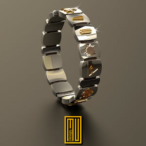 Masonic Bracelet Sterling Silver and Gold