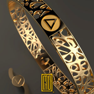 Solid Gold Bracelet with Four Ancient Elements