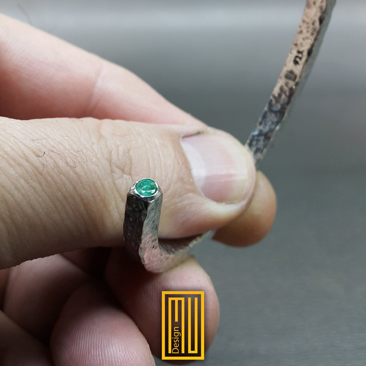 Masonic Bracelet Sterling Silver with Emerald