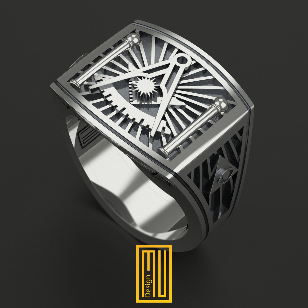 Past Master ring in sterling silver