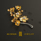 Forget Me Not Flowers Gold Brooch With Diamond