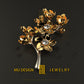 Forget Me Not Flowers Gold Brooch With Diamond