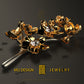 Forget Me Not Flowers Gold Brooch With Diamond