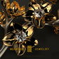 Forget Me Not Flowers Gold Brooch With Diamond