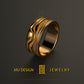 Ring with Golden Waves