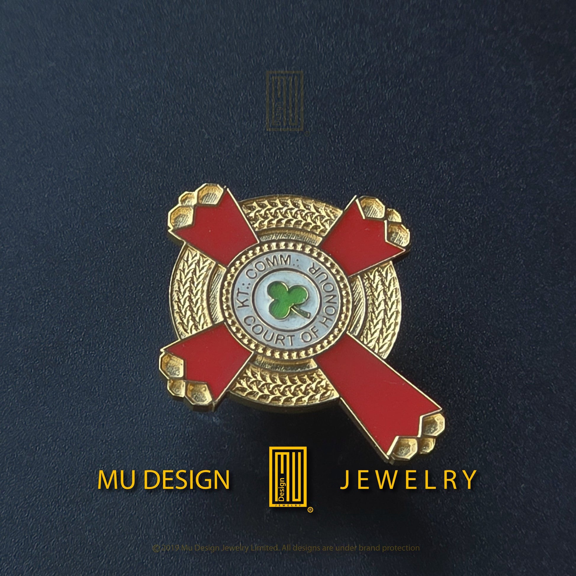 KCCH masonic lapel pin, 30 mm, handmade in Ruse Bulgaria
