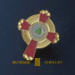 Court of Honour lapel pin, hand laid red white and green enamel detail