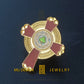 KCCH Court of Honour lapel pin, side lit to show the enamel surface