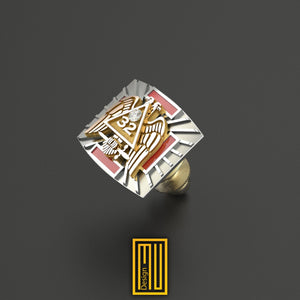 Scottish Rite 32nd Degree Lapel Pin With Diamond