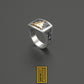 Scottish Rite Ring 31 Degree 925k Sterling Silver Body Tetractys Silver and 14k Rose Gold - Handmade Jewelry