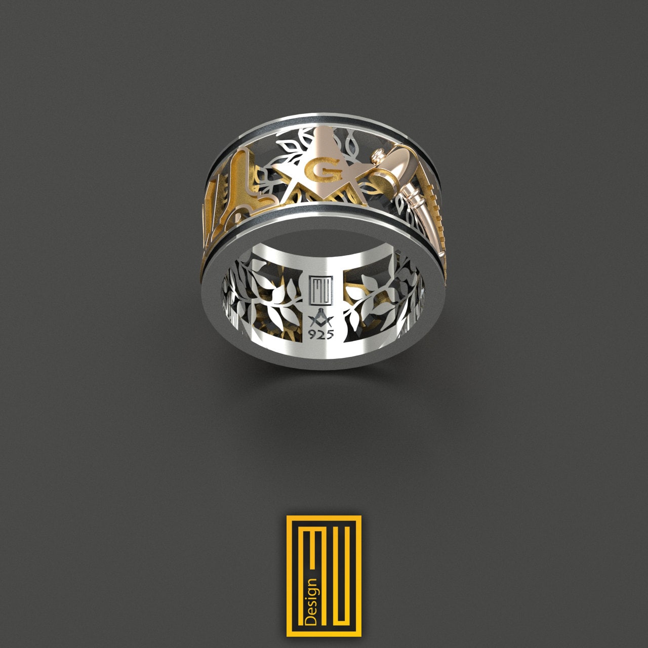 Ring With Square and Compasses