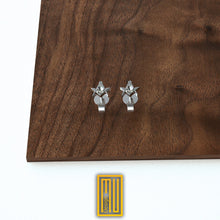 Masonic Earring with Diamond Single or Set - Handmade Jewelry, Masonic Design and Unique Gift