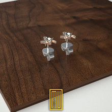 Masonic Earring with Diamond Single or Set - Handmade Jewelry, Masonic Design and Unique Gift