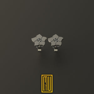 Masonic Forget Me not Earring Single or Set - 925k Sterling Silver and Gold - Handmade Design, Masonic Jewelry