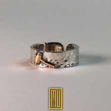 Ring for Worshipful Master With 14k Rose Gold Hammer - Masonic Ring, Handmade Men's Jewelry