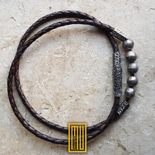 Bracelet 925k Solid Sterling Silver and Leather with Hammer Efect Finish - Handmade Jewelry, Masonic, Unique Gift