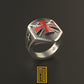 The Knights Templar Ring 925k Sterling Silver with Enamel with Sword Symbol - Handmade Men's Jewelry