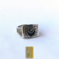 Golden Moon Ring with Finger Print - Handmade Freemason Jewelry - Esoteric & Mystic Ring