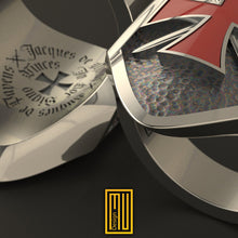 The Knights Templar Ring 925k Sterling Silver with Enamel with Sword Symbol - Handmade Men's Jewelry