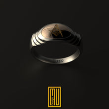 Masonic Ring with 3 Stairs Symbol for Slim Fingers - Freemason Signet Jewelry - Esoteric & Mystic Gift