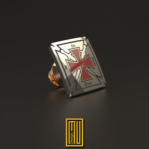 Knights of Templar Lapel Pin - Handmade Design, Masonic Jewelry, Mystic Gift