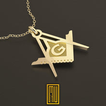 Master Mason Pendant With "G" or "All seeing Eye"  Silver and Gold - Handmade Jewelry, Masonic Pendant