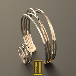 Golden Bracelet with 38 Pieces Diamond Set