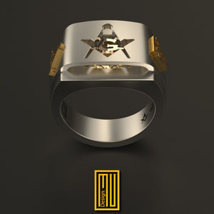 Ring with Golden Royal Arch and Past Master Sign