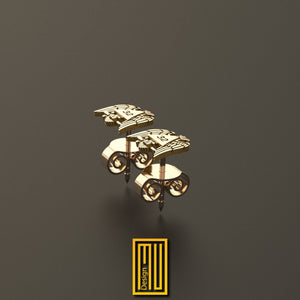 Scottish Rite 32nd Degree Earring 14k-18k or 925k Sterling Silver Single or Set - Handmade Jewelry, Mystic and Esoteric Gift