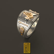 Band Style New York State Sign Masonic Ring 925k Sterling Silver - Handmade Men's Jewelry