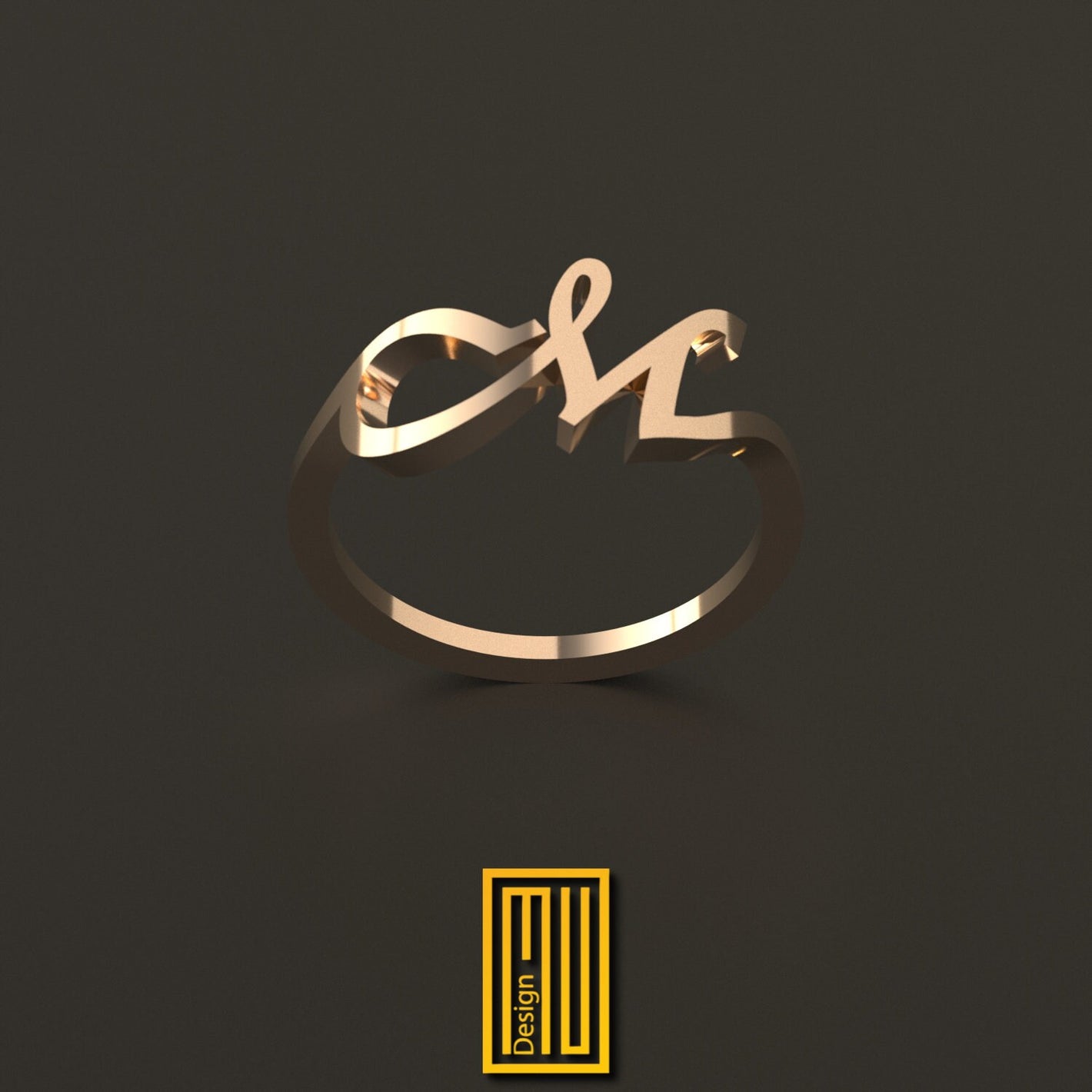 Custom Letter Ring with 14k Gold