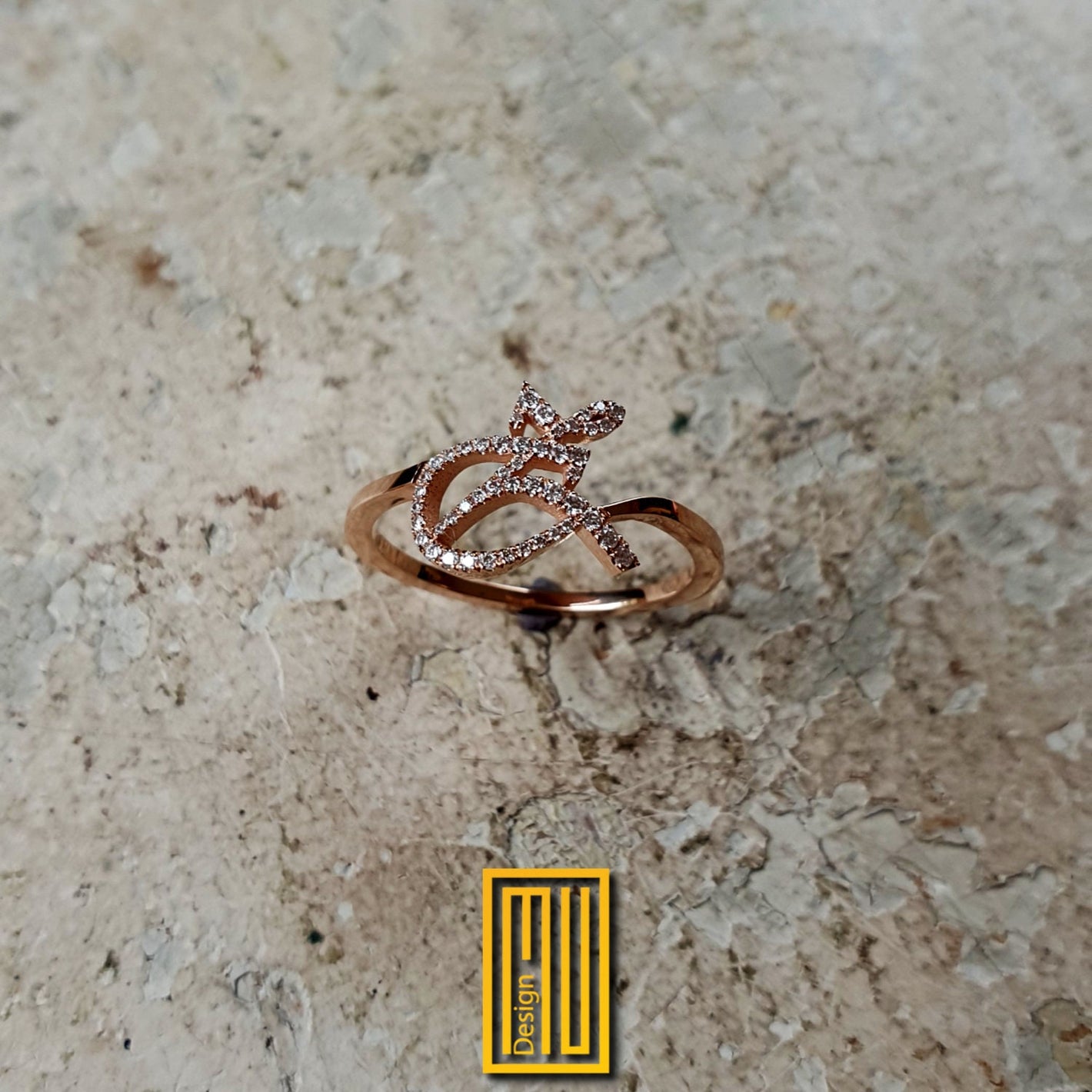 Personalized Letter Ring with 14k Gold