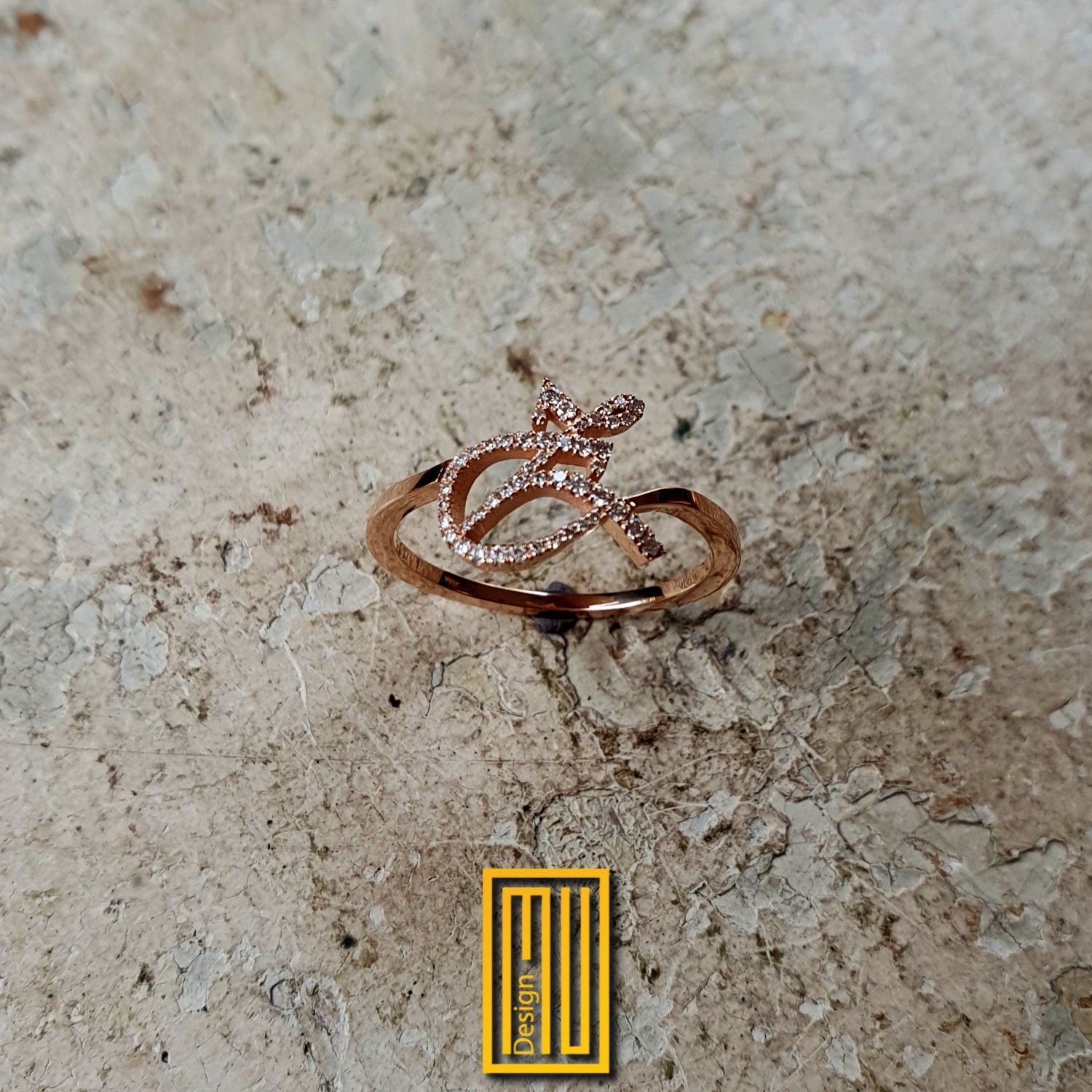 Personalized Letter Ring with 14k Gold - Main Image