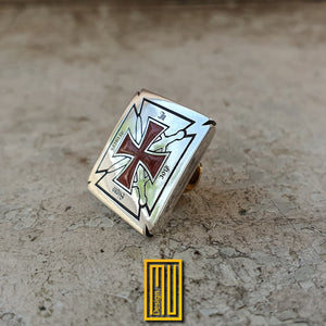 Knights of Templar Lapel Pin - Handmade Design, Masonic Jewelry, Mystic Gift