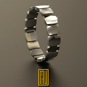 Bracelet 925k Sterling Silver and 14k Gold - Handmade Unisex Jewelry, Aesthetic and Esoteric Jewelry