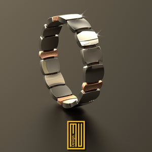 Bracelet 925k Sterling Silver and 14k Gold - Handmade Unisex Jewelry, Aesthetic and Esoteric Jewelry