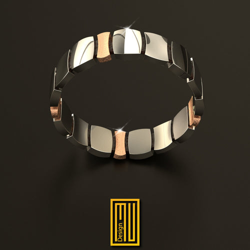 Bracelet 925k Sterling Silver and 14k Gold - Handmade Unisex Jewelry, Aesthetic and Esoteric Jewelry