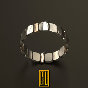 Masonic Bracelet 925k Sterling Silver and 14k Gold - Designer, Gold Bracelet, Custom Jewelry
