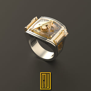 Past Master Ring With Roslyn Chapel's Pillars