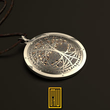 The Tree of Life Pendant with Golden Leaves - Hammered, Handmade Jewelry