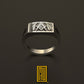 Ring With Silver Fern and Square and Compasses