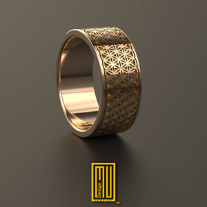 Ring with Flower of Life Pattern