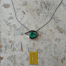 Masonic Necklace All Seeing Eye with Emerald 18k Gold - Masonic Design, Handmade Jewelry, Custom Gift