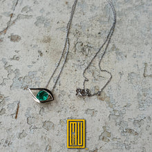 Masonic Necklace All Seeing Eye with Emerald 18k Gold - Masonic Design, Handmade Jewelry, Custom Gift