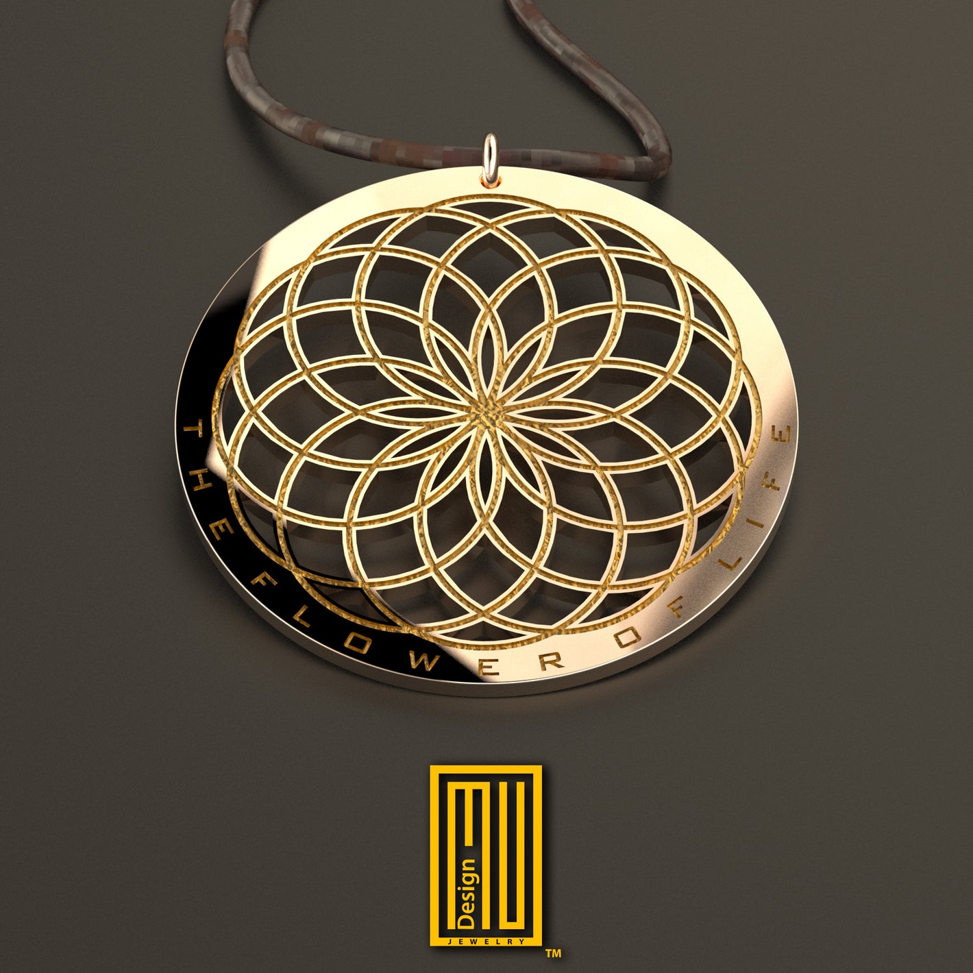 The Flower of Life Pendant Gold and Sterling Silver