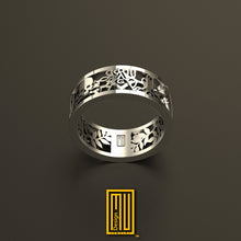 Masonic Ring with Silver Acacia Body and 14k Gold or Bronze Tools - Handmade Men's Jewelry