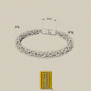 King Style Charm Bracelet 925K Sterling Silver with Charm - Masonic Jewelry, Handmade Bracelet