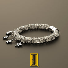 King Style Charm Bracelet 925K Sterling Silver with Charm - Masonic Jewelry, Handmade Bracelet